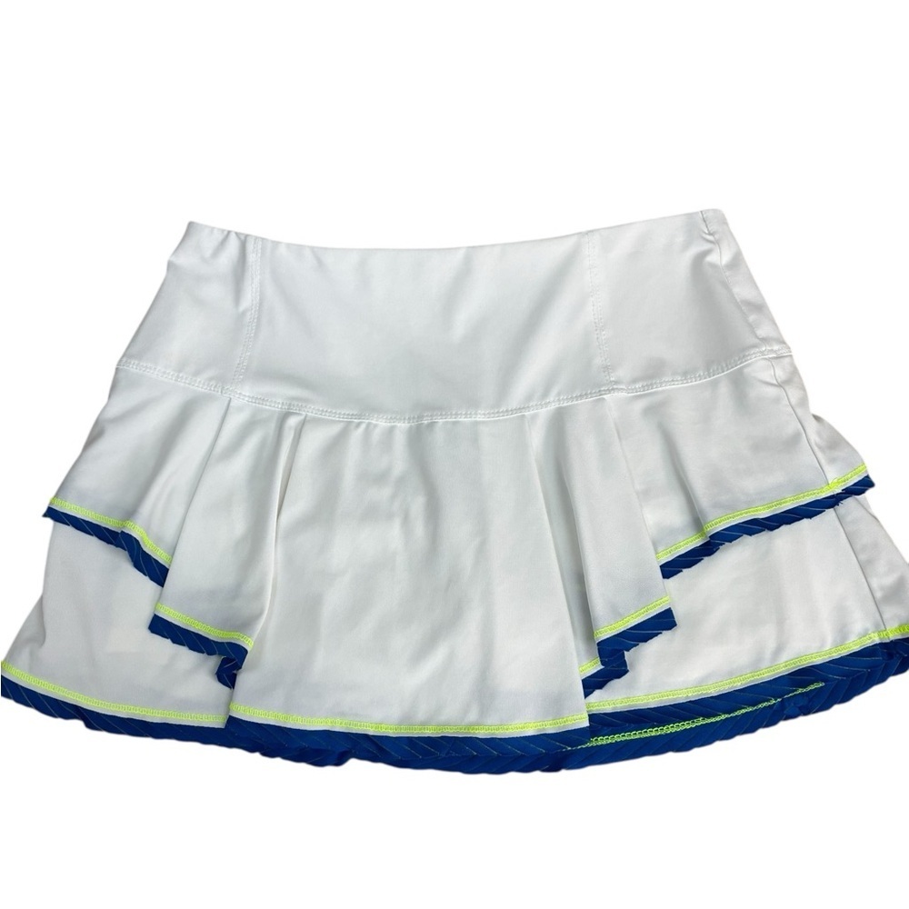 Lucky in Love White and Blue Mini Tennis Skirt/Skort